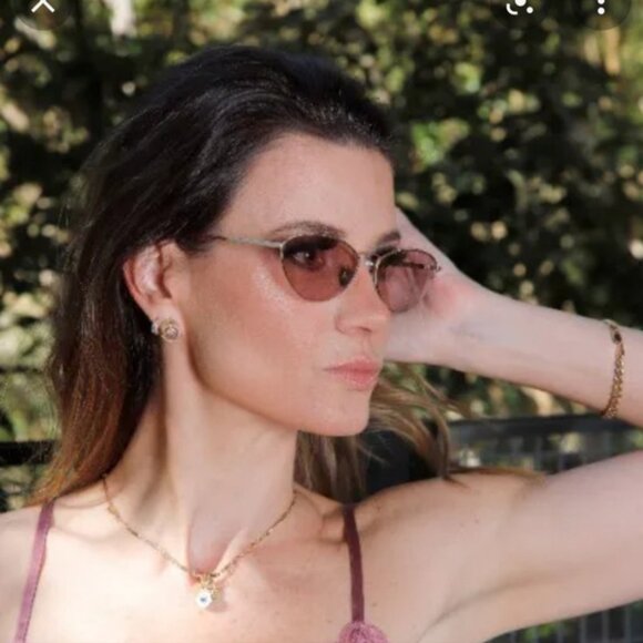 Bottega Veneta BV0245S 004 Sunglasses Silver Cat Eye Frame, Green Lenses - Picture 10 of 13